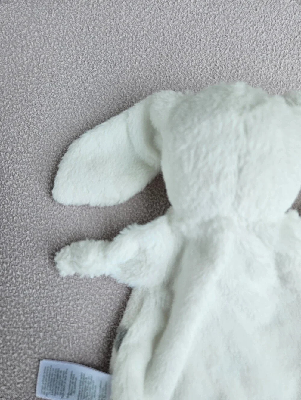 Carters Grey White Polka Dot Bunny Rabbit Knots Plush Baby Security Blanket